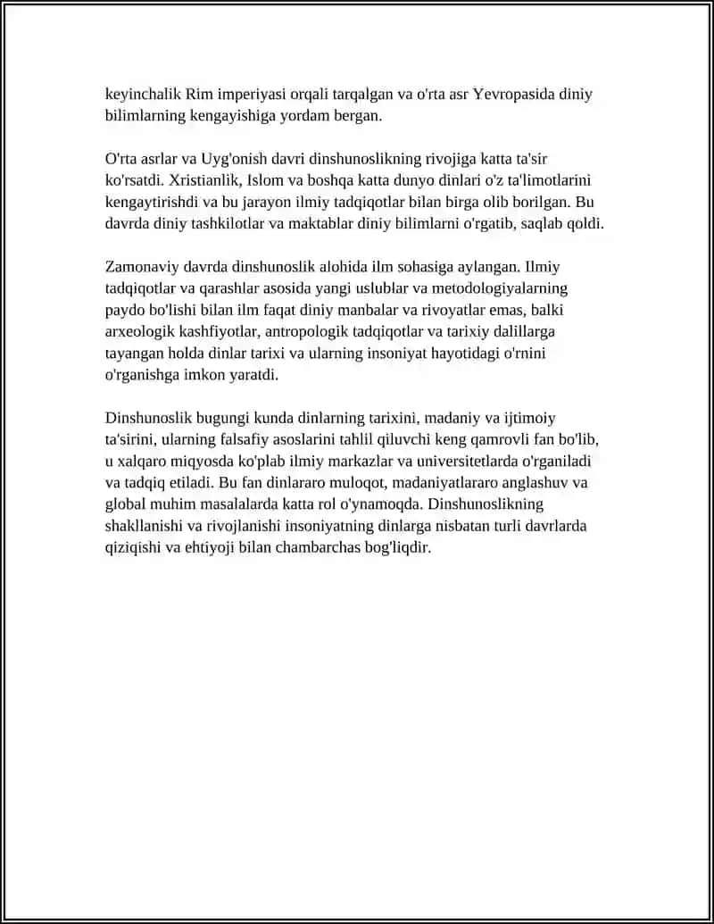 DINSHUNOSLIKNING FAN SIFATIDA SHAKLLANISHI, PREDMETI, FUNKSIYALARI, KATEGORIYALARI 4