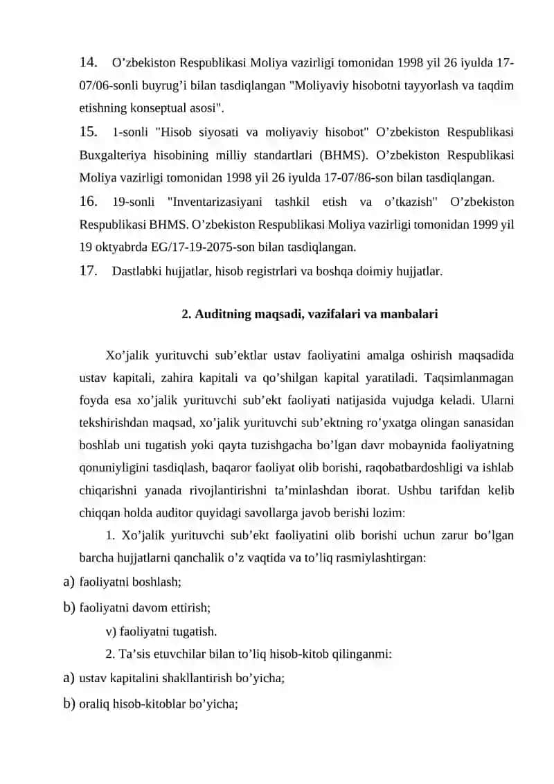 Xususiy kapital auditiga oid kurs 4