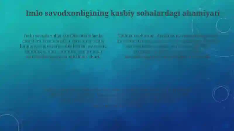 O'zbek tilining imlo qoidalari va soha egalarining savodxonligi 4