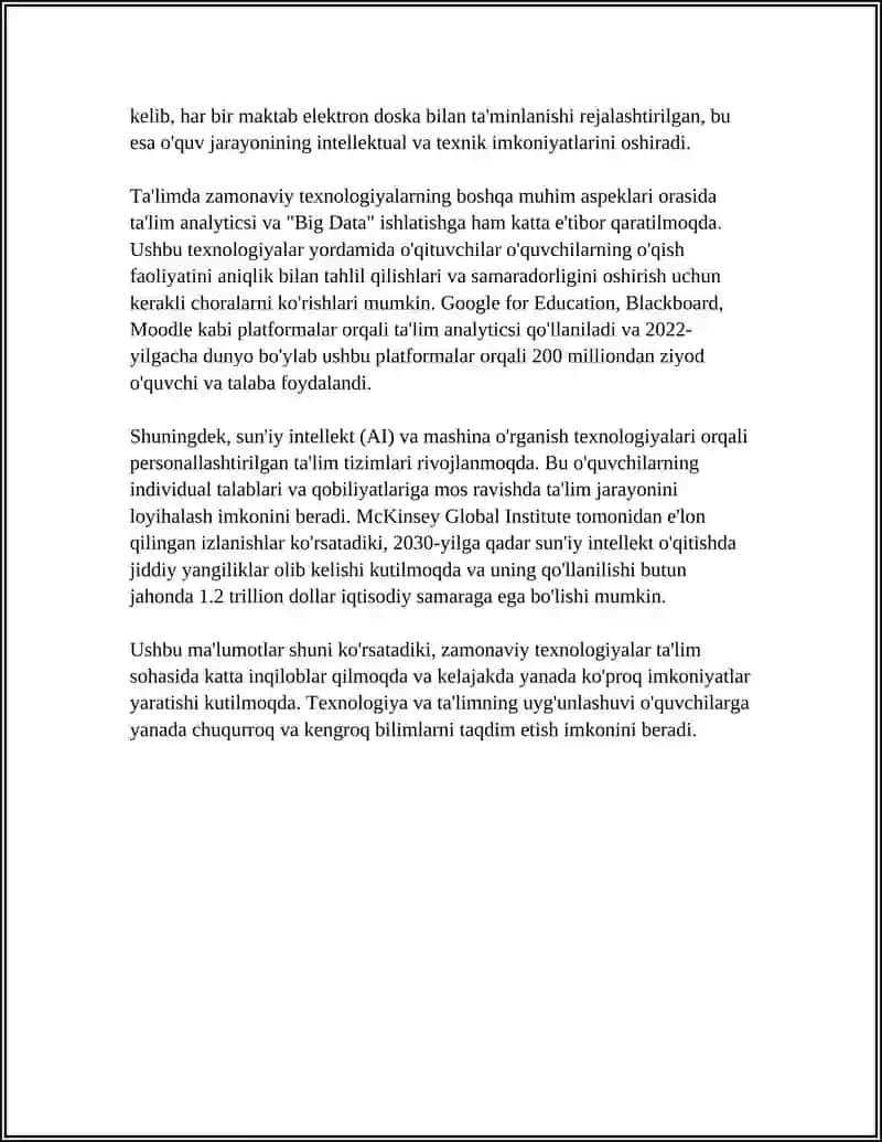 TA’LIM TIZIMIDA AMALGA OSHIRILGAN ISLOHOTLARDAN KUTILAYOTGAN NATIJALAR 4