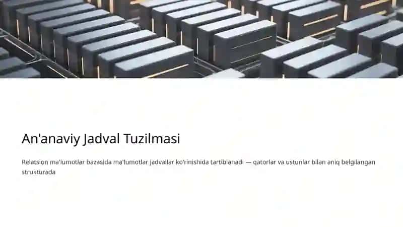 Ob'ektga Yo'naltirilgan Ma'lumotlar Bazasi: Zamonaviy Ma'lumotlarni Boshqarish 4