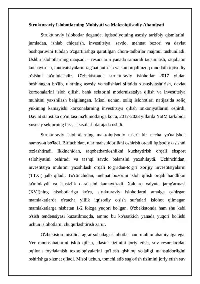 Iqtisodiy osishga tasir etuvchi tarkibiy islohotlar 4