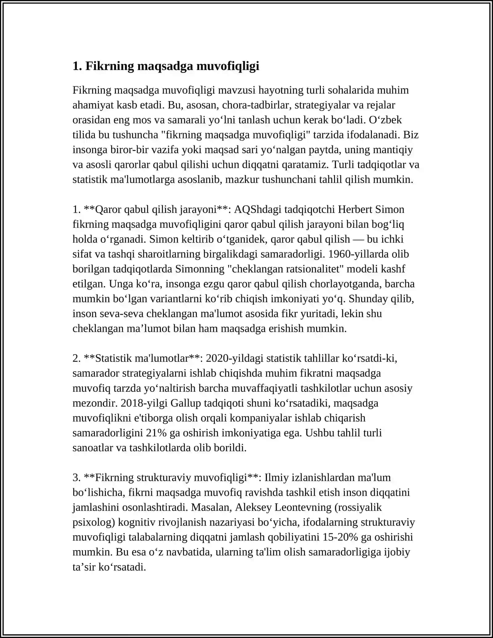 TOʻGʻRI MUHOKAMA YURITISHNING MANTIQIY TAMOYILLARI:FIKRNING ANIQLIGI, IZCHILLIGI VA YETARLI ASOSGA EGA BOʻLISHI 4
