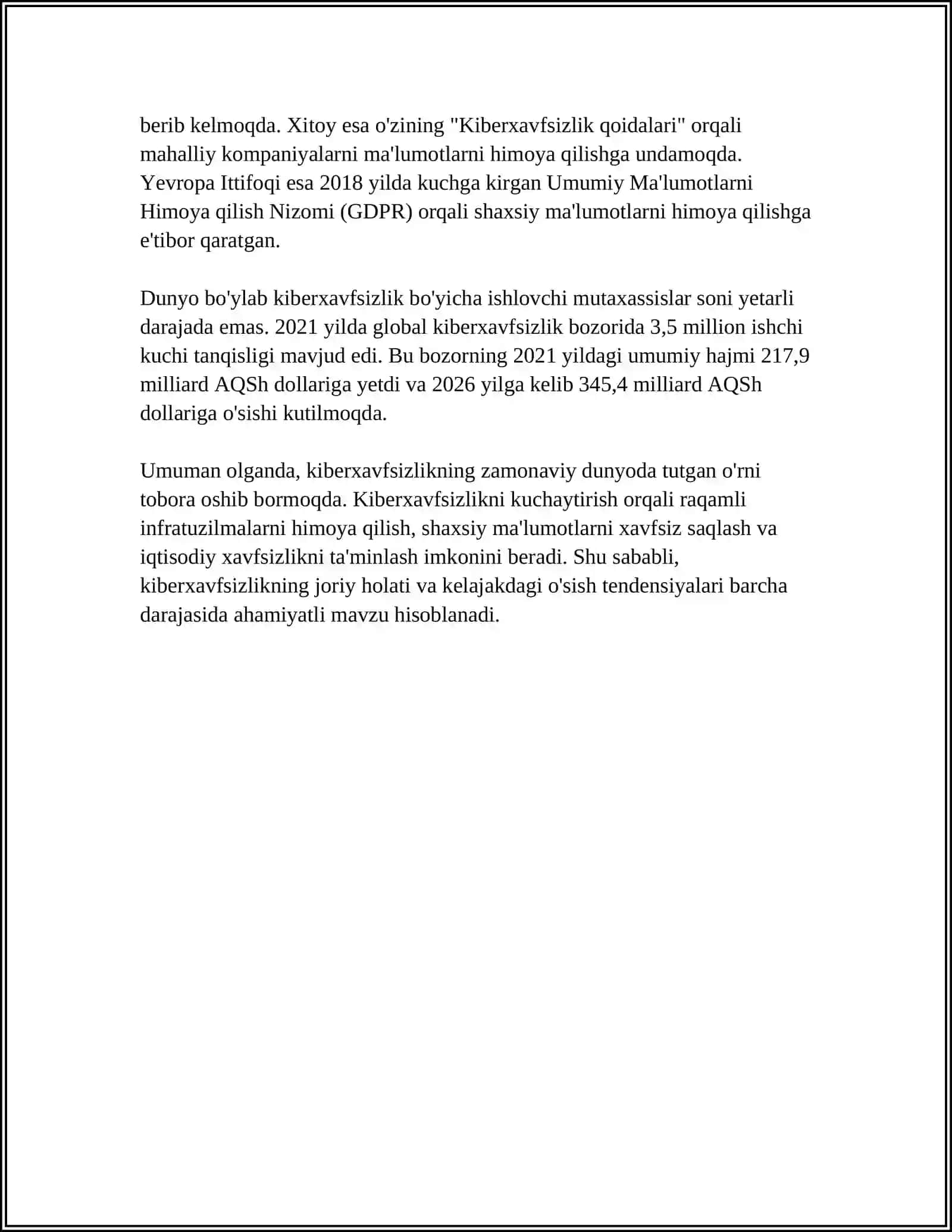 ZAMONAVIY DUNYODA KIBERXAVFSIZLIKNING AHAMIYATI 4