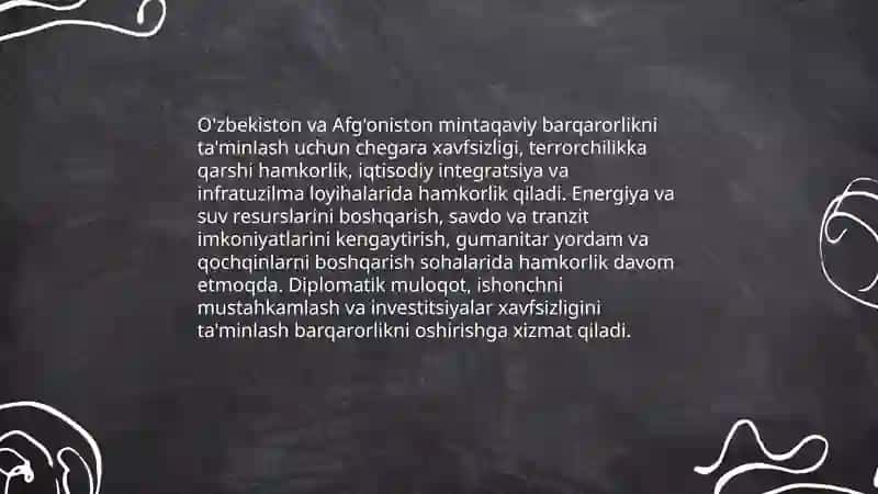 O'zbekistonning Markaziy Osiyodagi tinchlik va barqarorlikni ta'minlashdagi roli 4