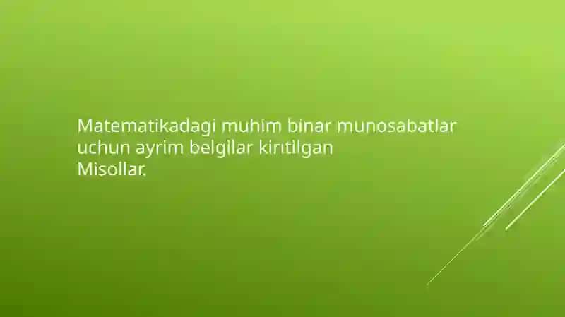 Binar Munosabatlar 4