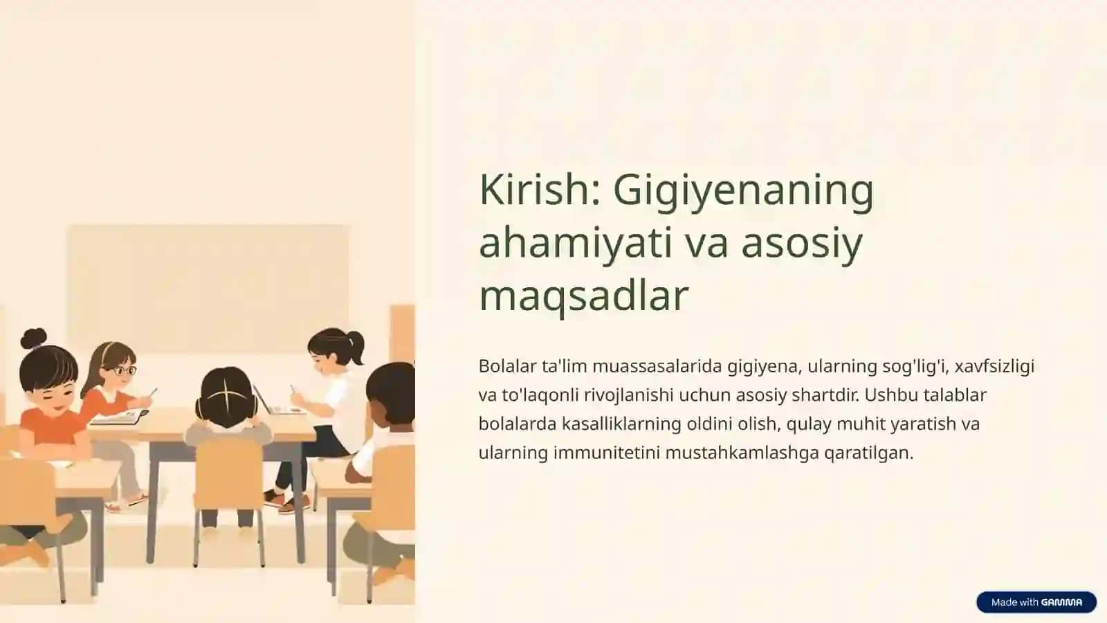 Maktabgacha ta'lim muassasalari va maktablarga umumiy gigiyenik talablar 4