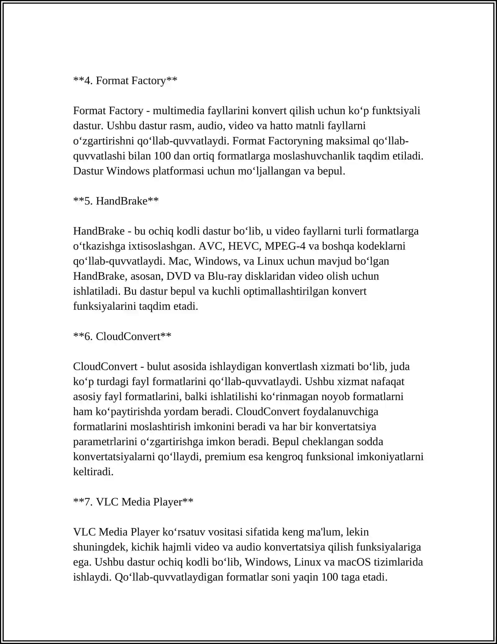 KONVERTIR DASTURLARI VA ULARNING IMKONIYATLARIDAN FOYDALANISH 4