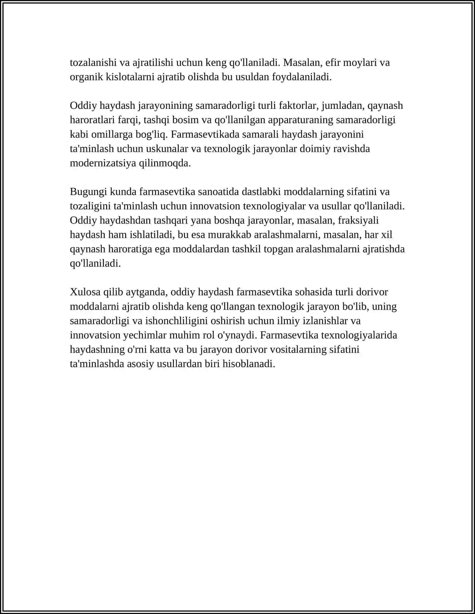 Oddiy haydashni farmasevtikada texnologik jarayonlar 4