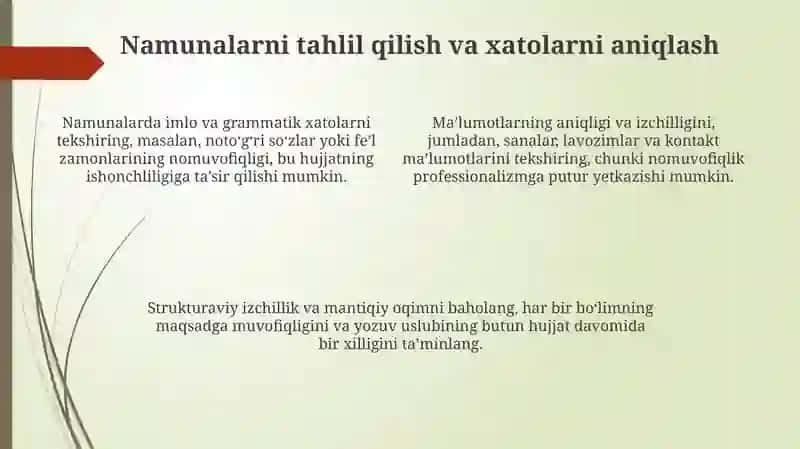 Kasbga oid hujjat namunalari bilan ishlash 4
