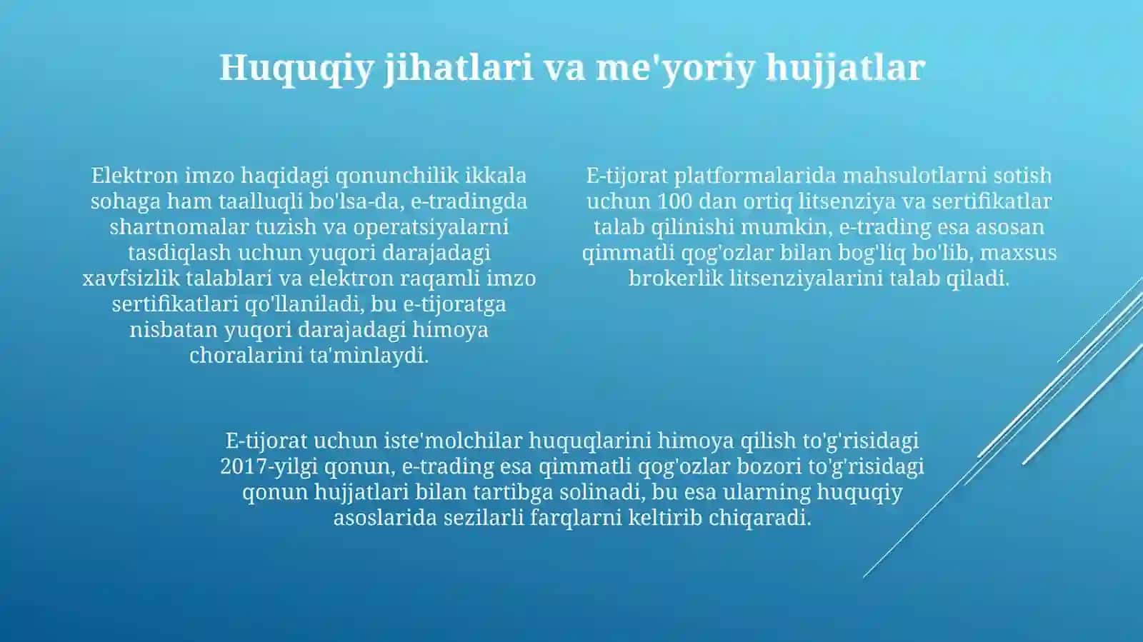 Elektron tijorat va elektron savdo xususiy belgilari va farqlari 4