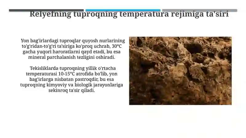 Relyefning tuproq hosil boʻlishidagi ahamiyati 4