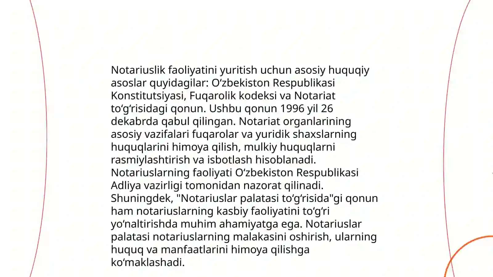 Notariat lavozimini ta'sis etish va tugatish,uning lavozimini tashkil etish asoslari 4
