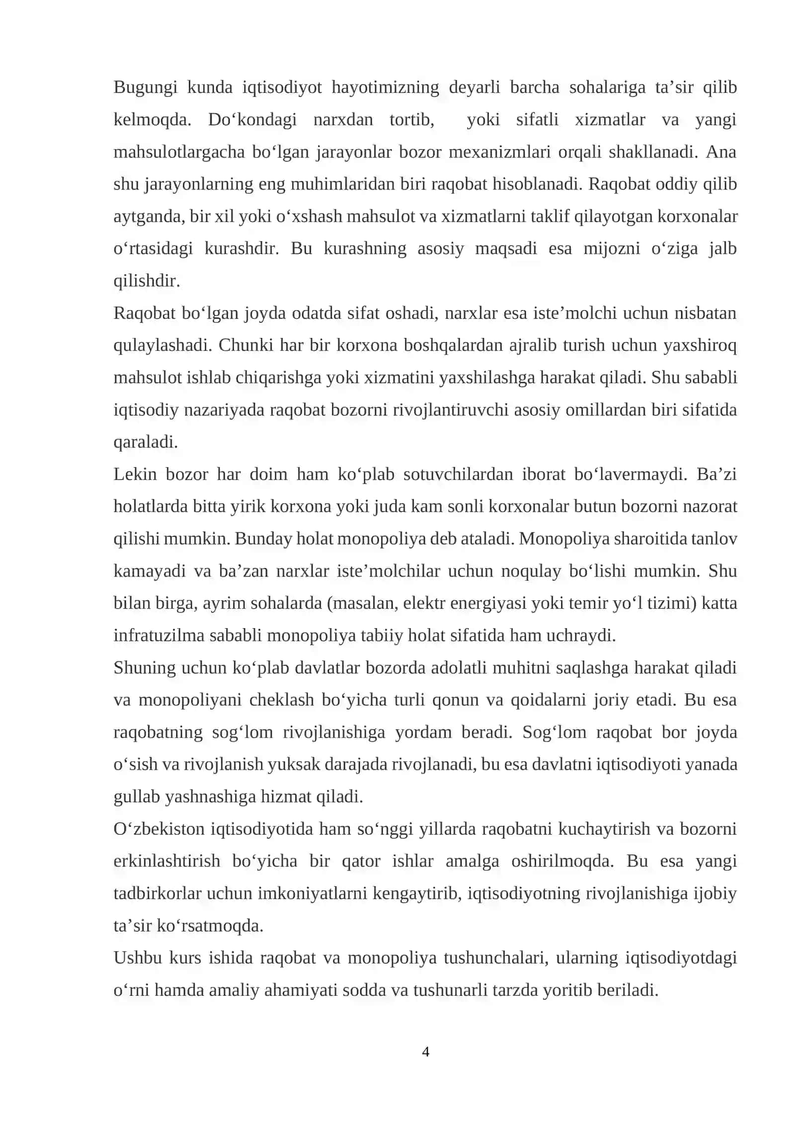 Raqobat va manapoliya 4