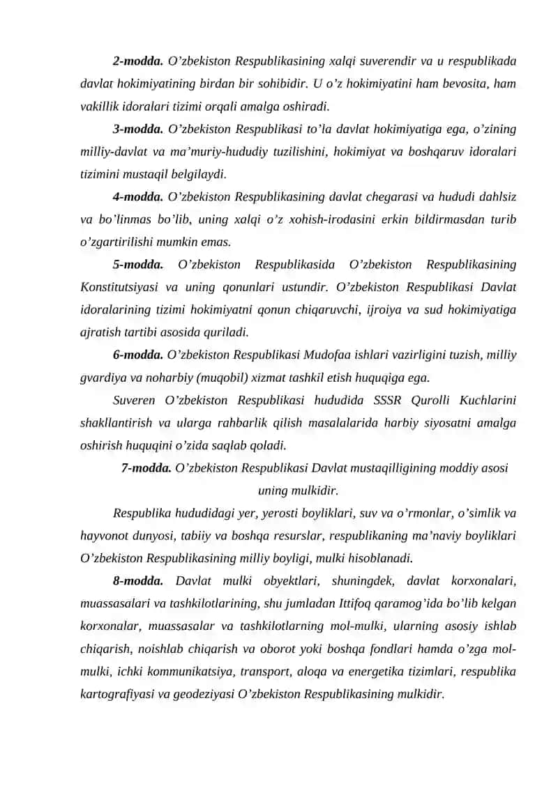 O’ZBEKISTONDA DAVLAT MUSTAQILLIGINING QO‘LGA KIRITILISHI XUQUQIY DEMOKRATIK DAVLAT VA FUQAROLIK JAMIYATI ASOSLARINI BARPO ETISH BORASIDAGI ISLOHOTLAR 4