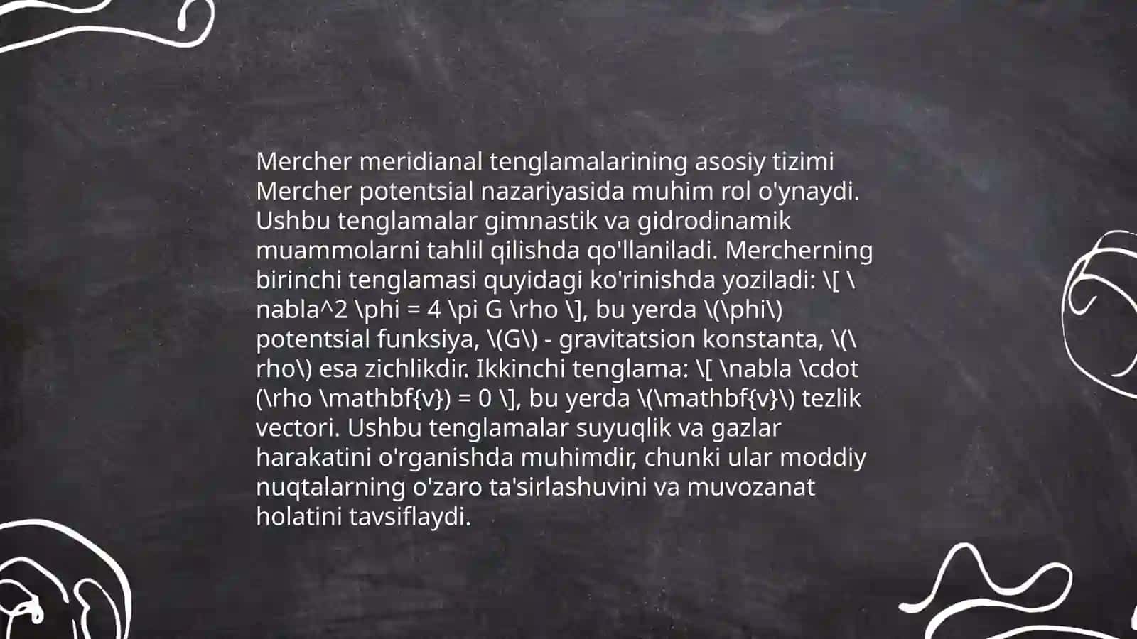 Oʻzgaruvchan massali jismlar harakati Mercherskiy tenglamasi va Siolkovskiy tenglamalari 4