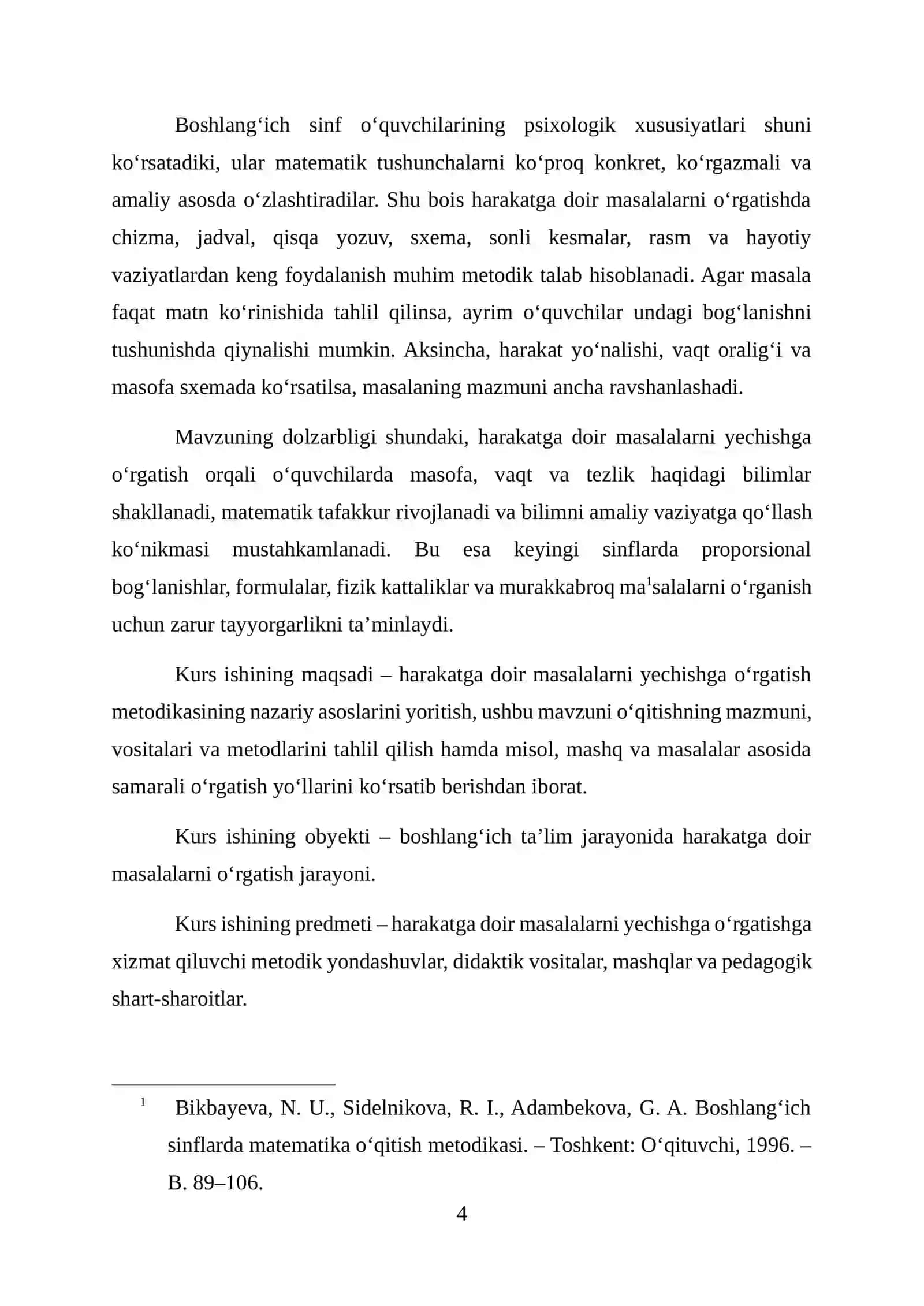 HARAKATGA DOIR MASALALARNI YECHISHGA O‘RGATISH METODIKASI 4