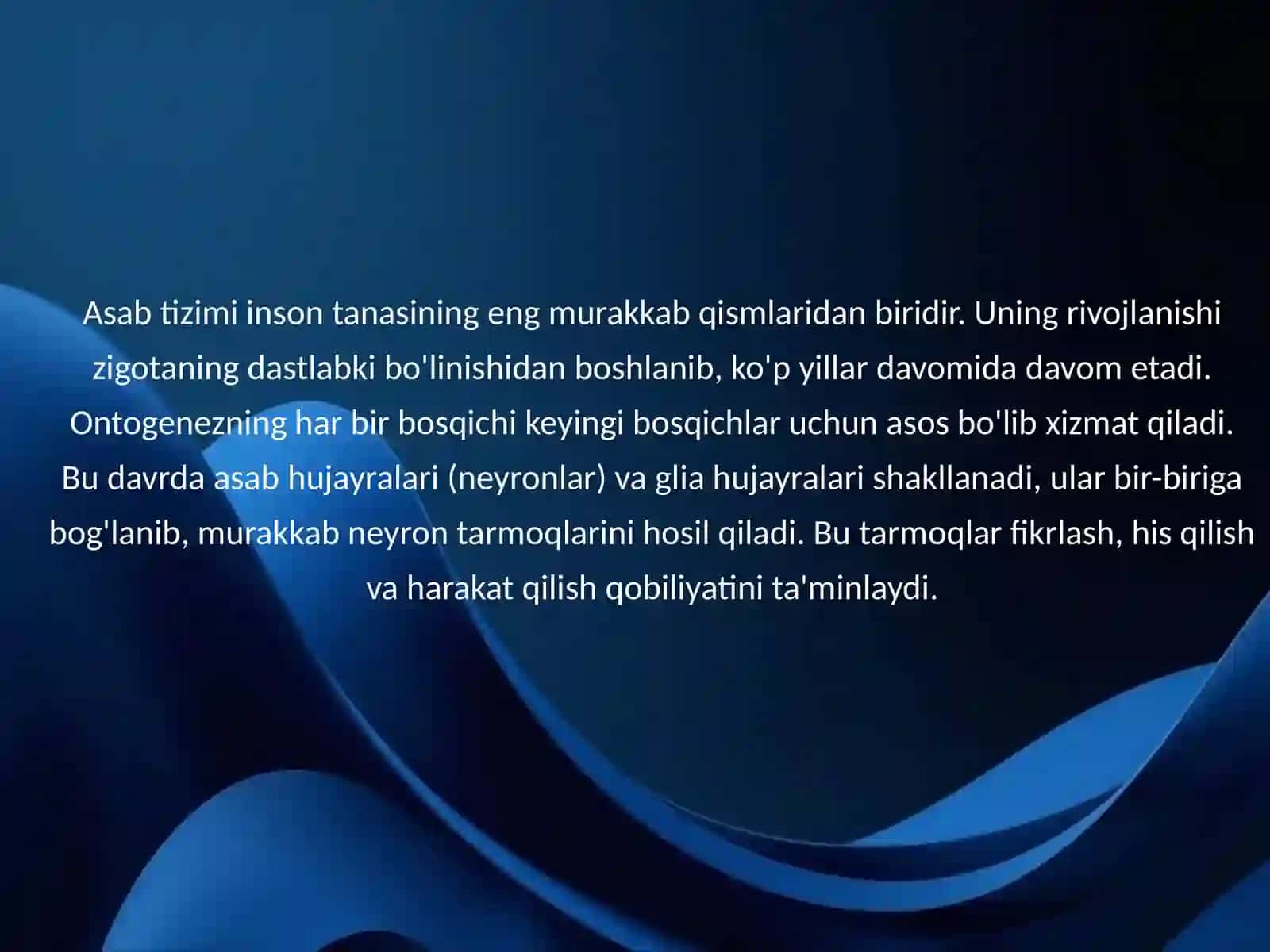 Asab tizimining ontogenezi 4