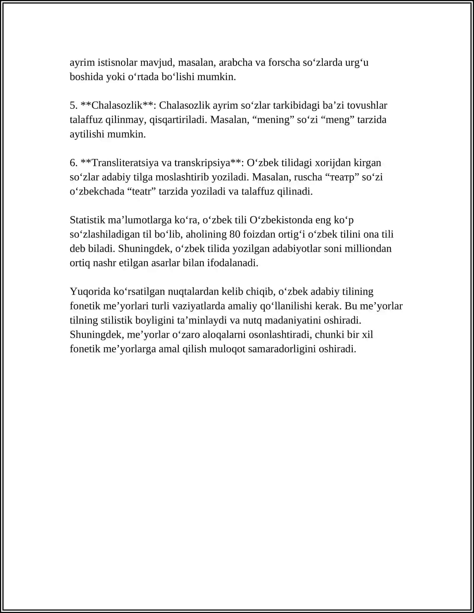 O'ZBEK ADABIY TIL MEYORLARI 4