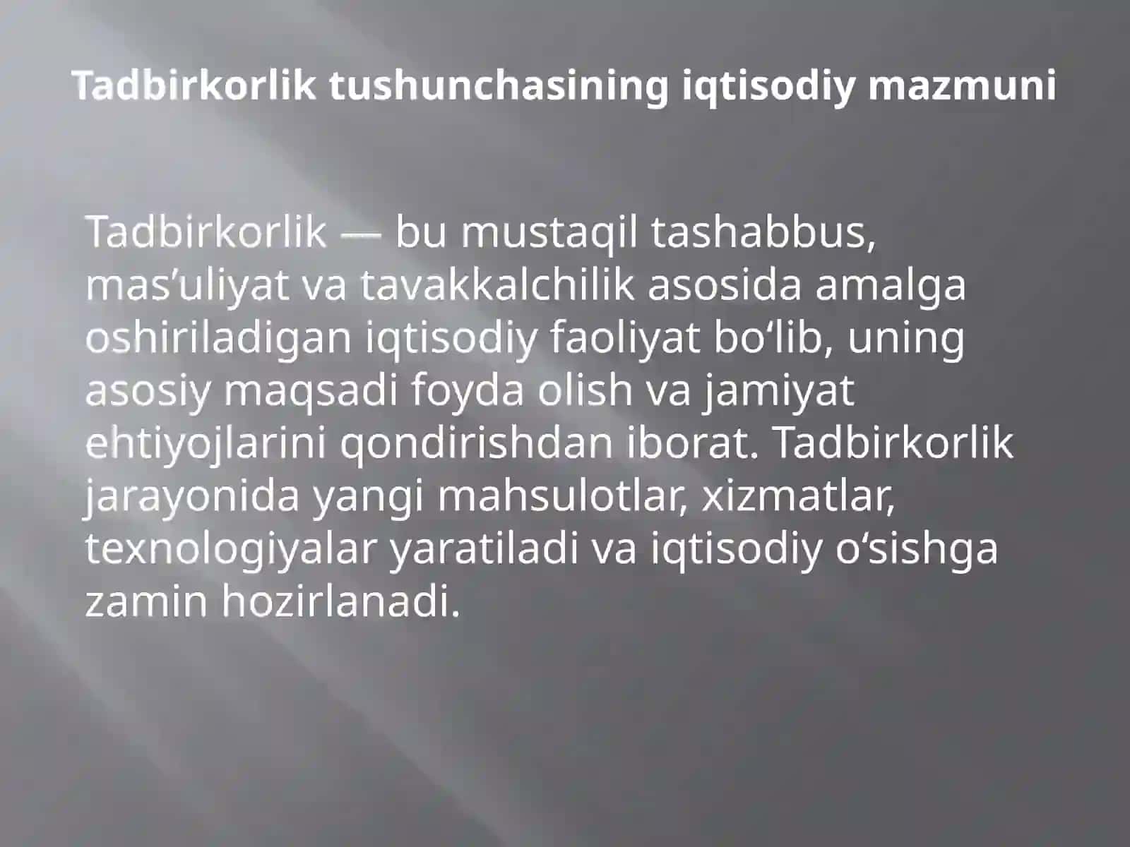 Kompaniyalarni tashkil etish va tadbirkorlik 4