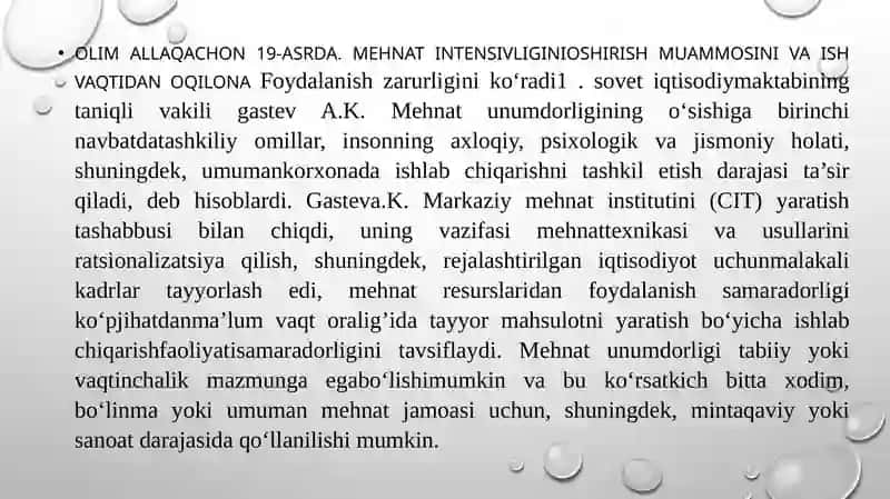 Mehnat unumdorligining darajasi va unga ta’sir etuvchi omillarni tahlili 4