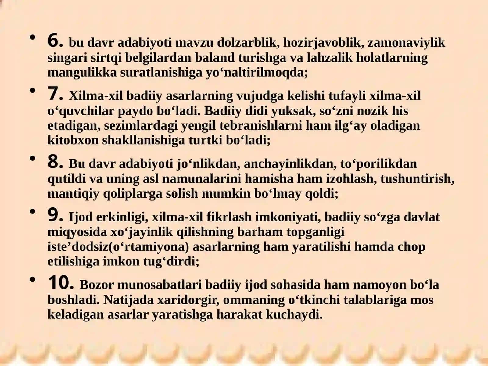 11-sinf Adabiyot Mustaqillik davri adabiyoti dars ishlanma 4