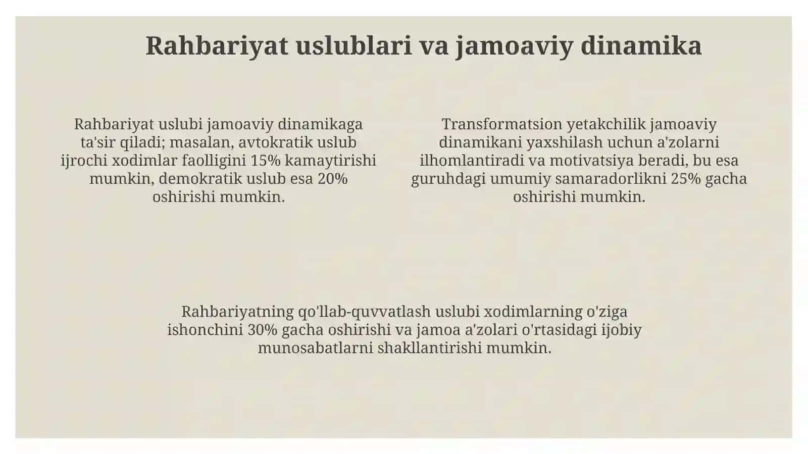 Tashkilotlar faoliyatini va personalni boshqarishning ijtimoiy-psixologik jihatlari 4