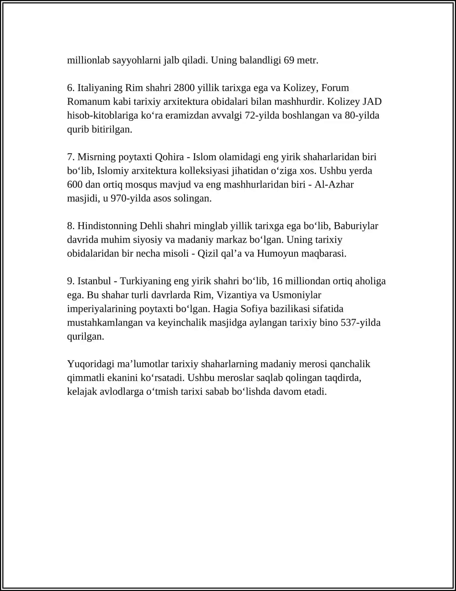 TARIXIY SHAXARLAR YUBILIYINI XALQARO MIQYOSDA NISHONLANISHI 4