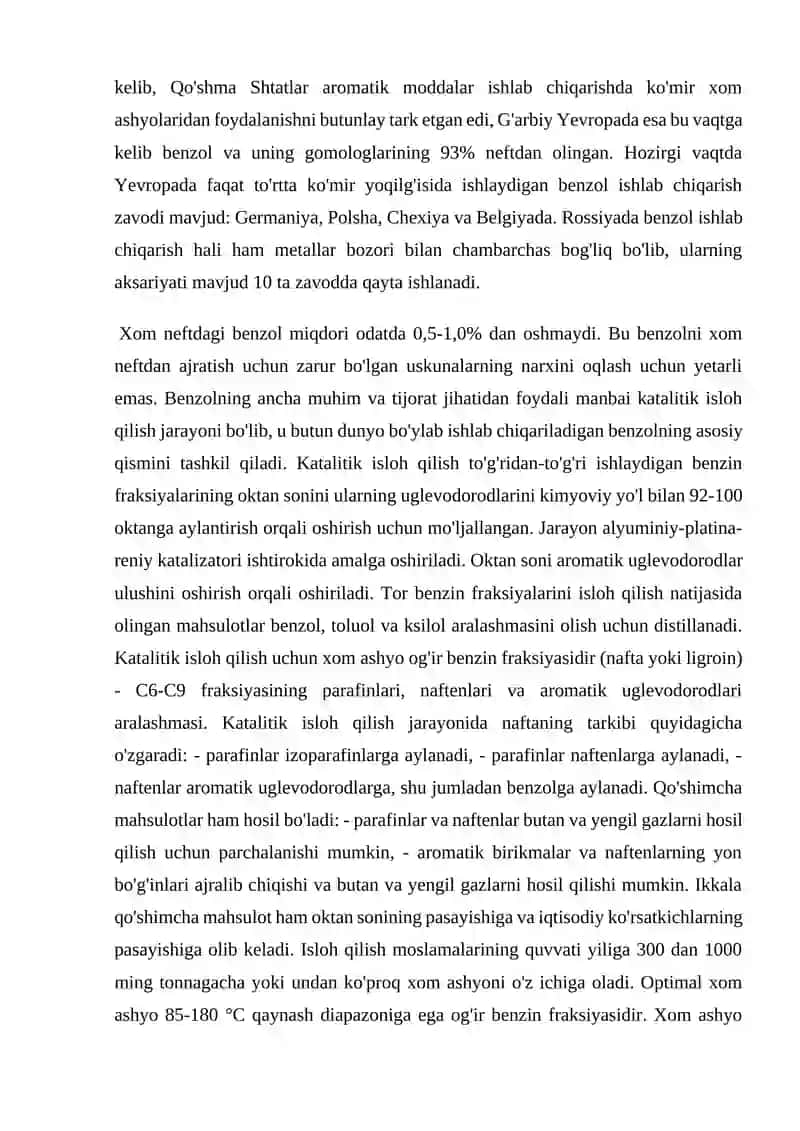Benzol ishlab chiqarish 4