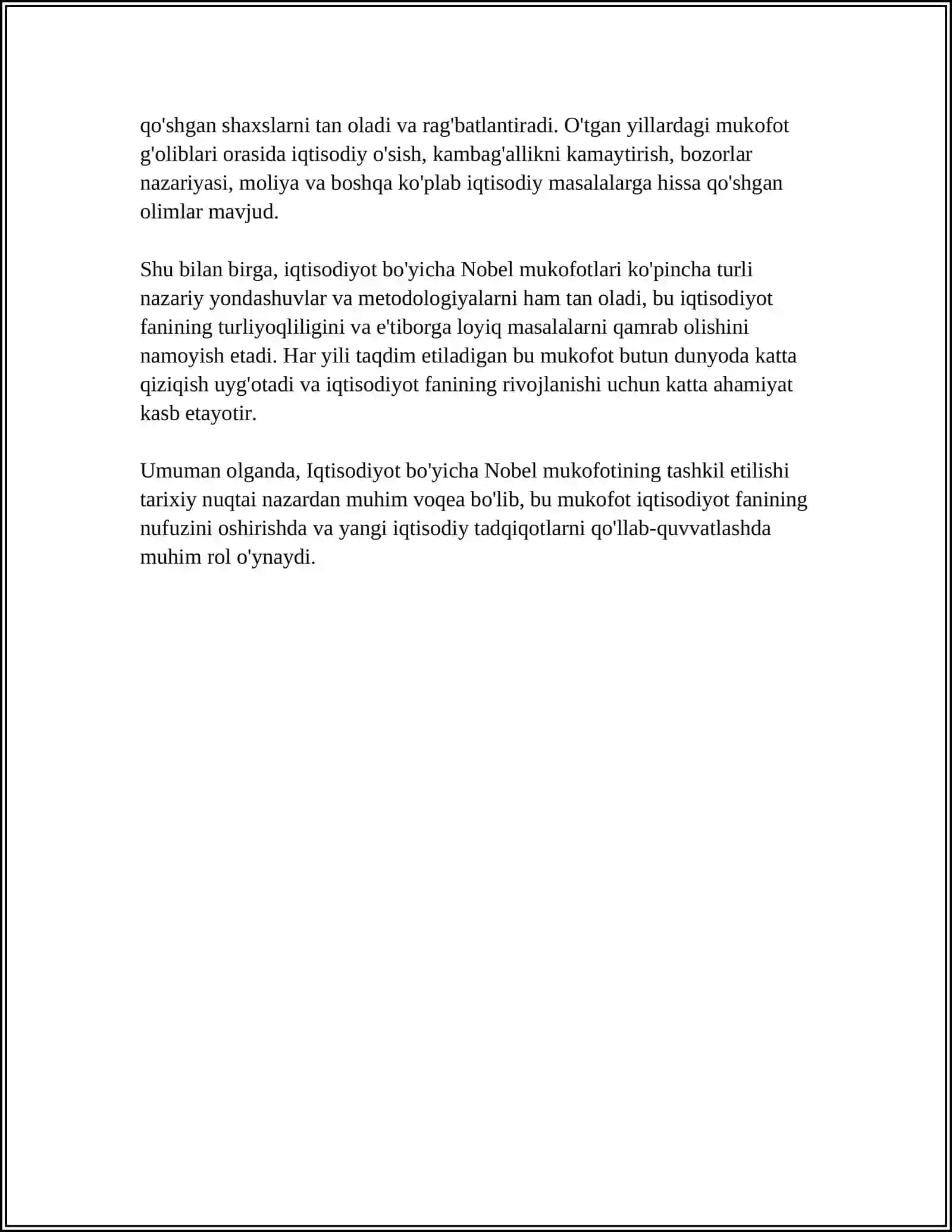 Iqtisodiyot bo’yicha Nobel mukofotining tashkil etilishi 4