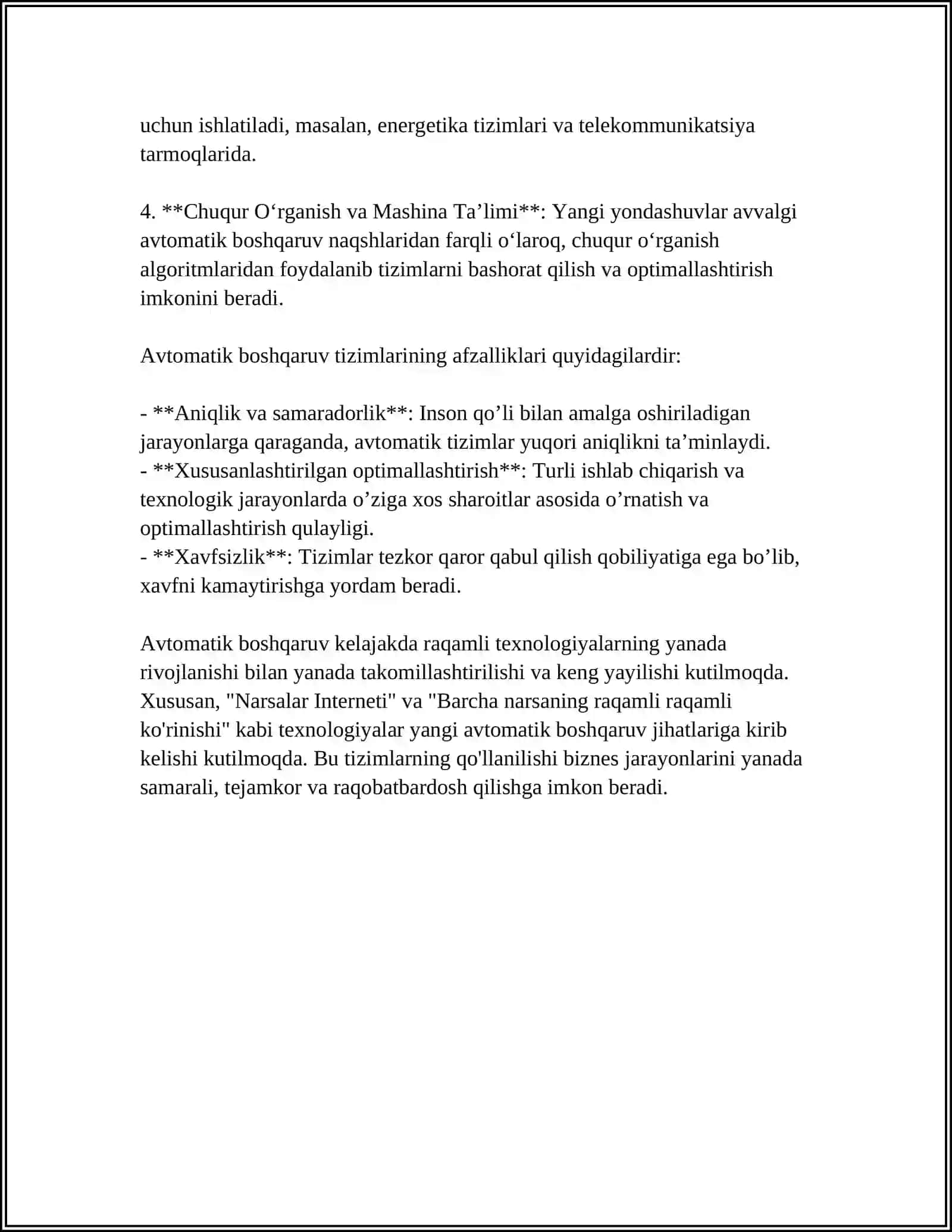 AVTOMATIK BOSHQARUV HAQIDA TUSHUNCHA 4