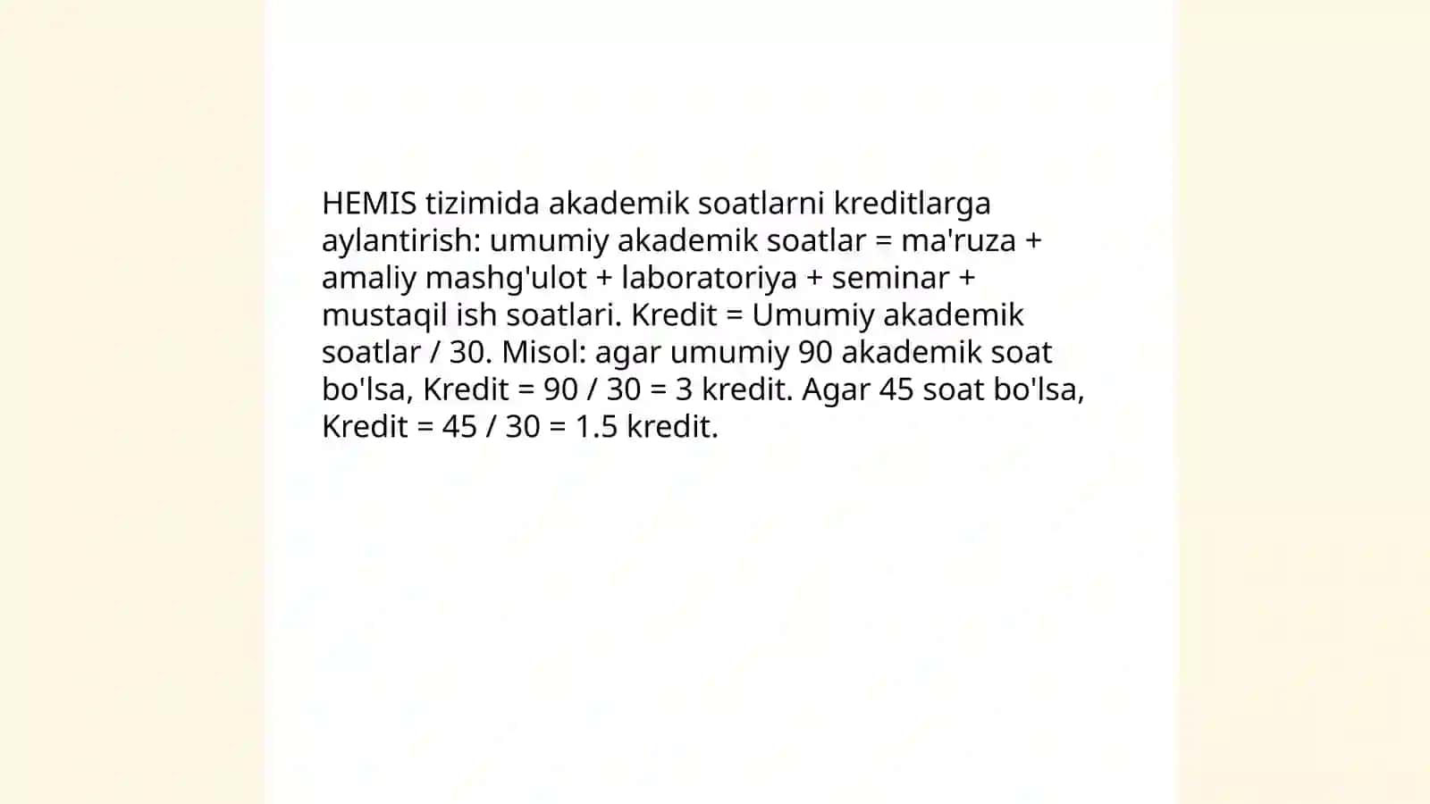 SOATLAR |KREDITLAR hemis tizimi 4