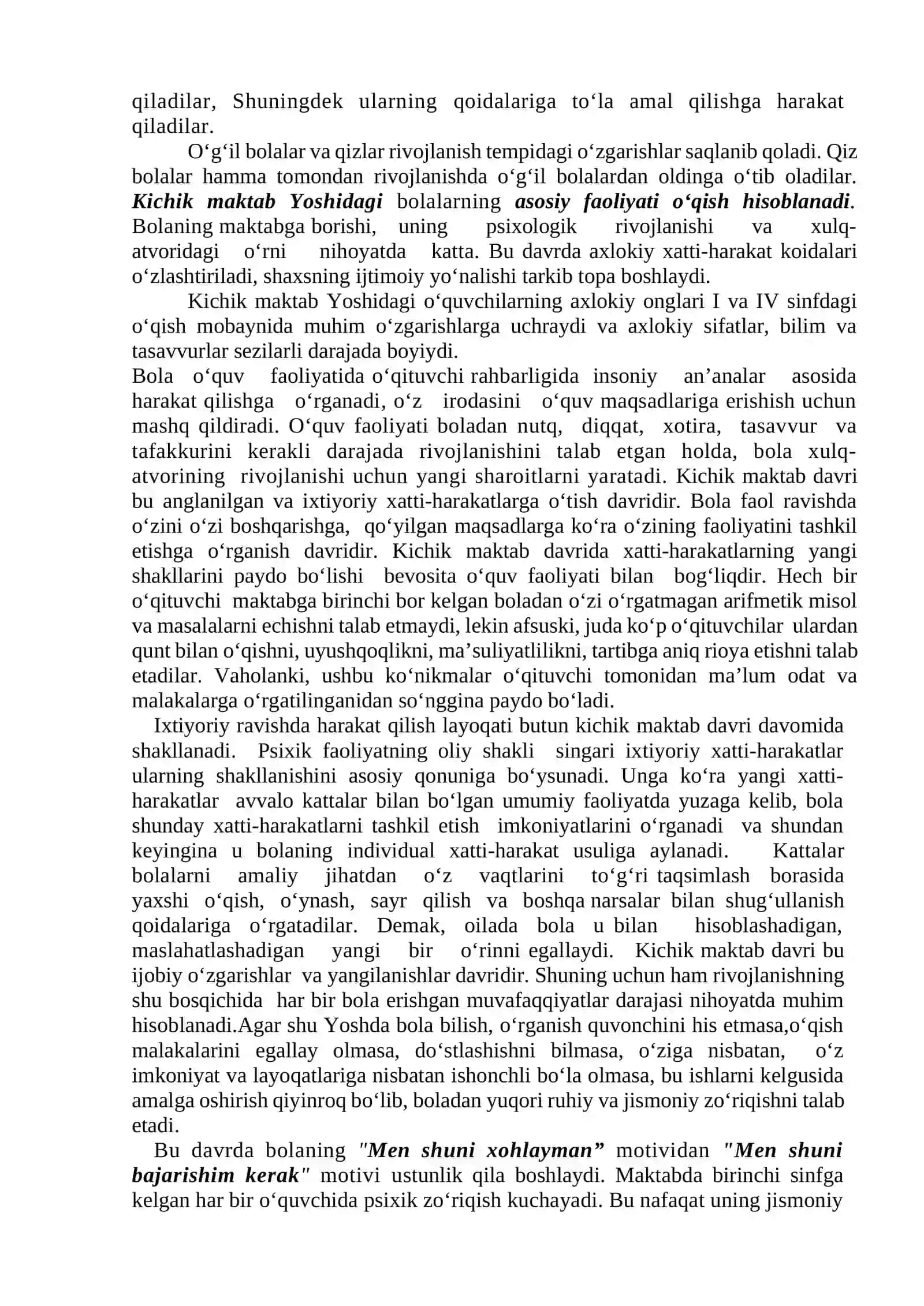 KICHIK MAKTAB YOSHI DAVRIDA PSIXIK RIVOJLANISH XUSUSIYATLAR 4