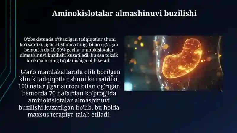Jigar hujayra yetishmovchiligi va jigar komasining biokimyoviy yechimlari 4