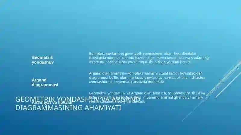 Kompleks sonlarning geometrik ma’nosi va trigonometrik shakli 4
