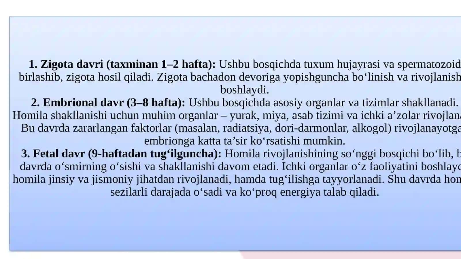 PRENATAL VA POSTNATAL DAVRLAR 4