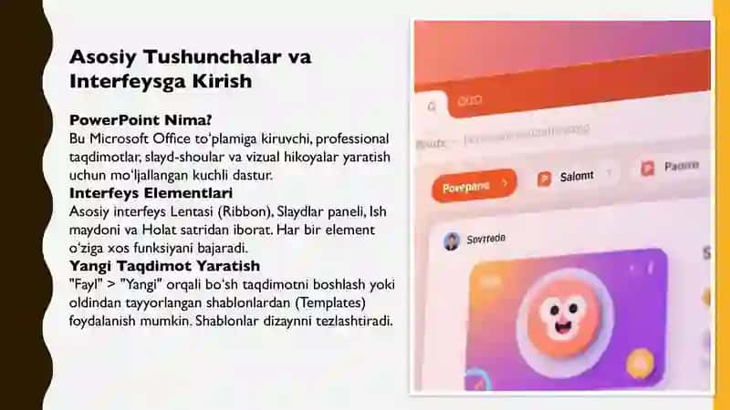 Microsoft PowerPoint taqdimot muharririda amallarni bajarish 4
