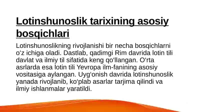 Zamonaviy tillarda lotinshunoslik 4