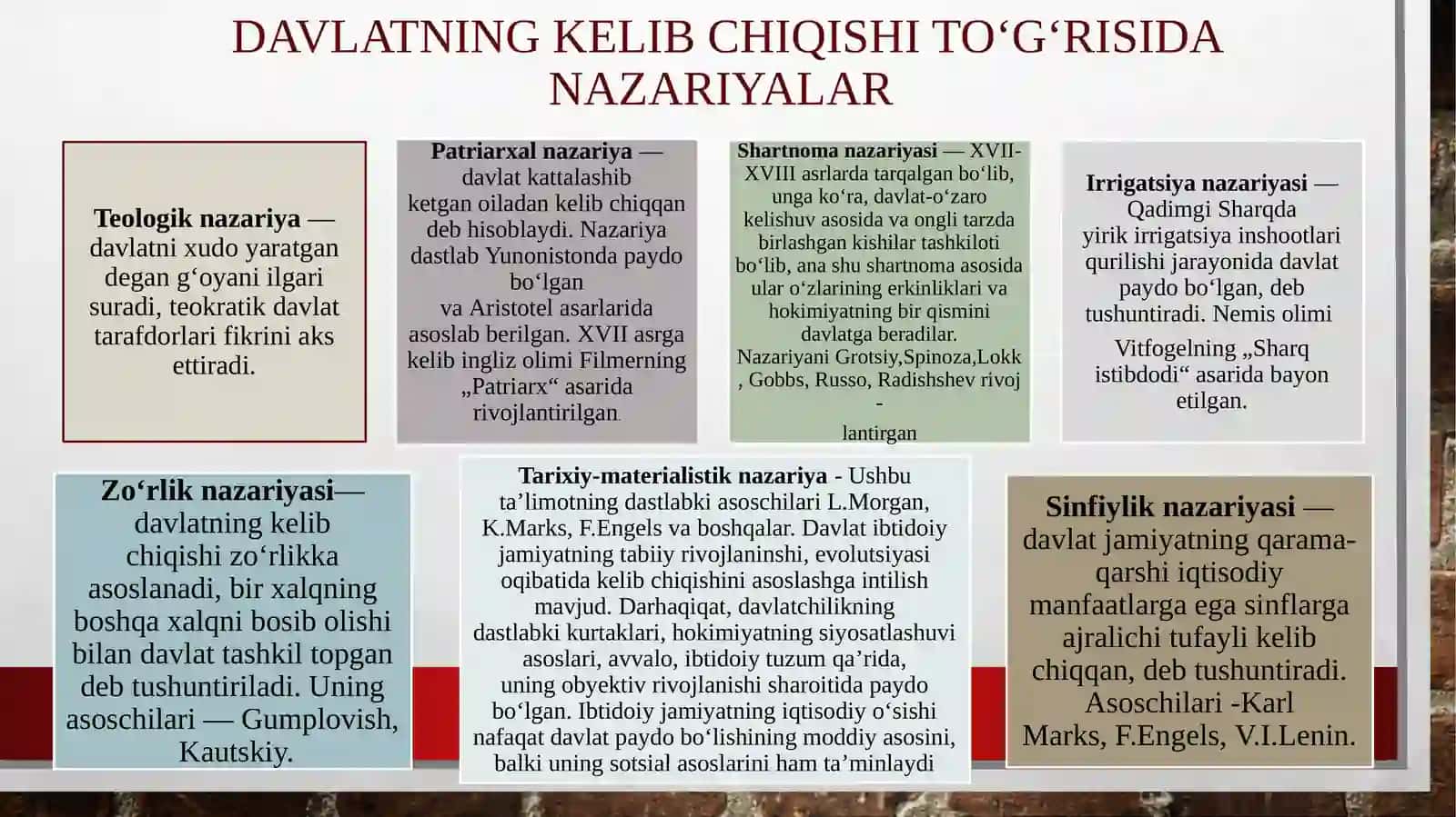 Ingliz faylasuflari (T.Gobbsva J.Lokk) erkinlik, huquq va davlatning o’zaro aloqadorligi haqida 4