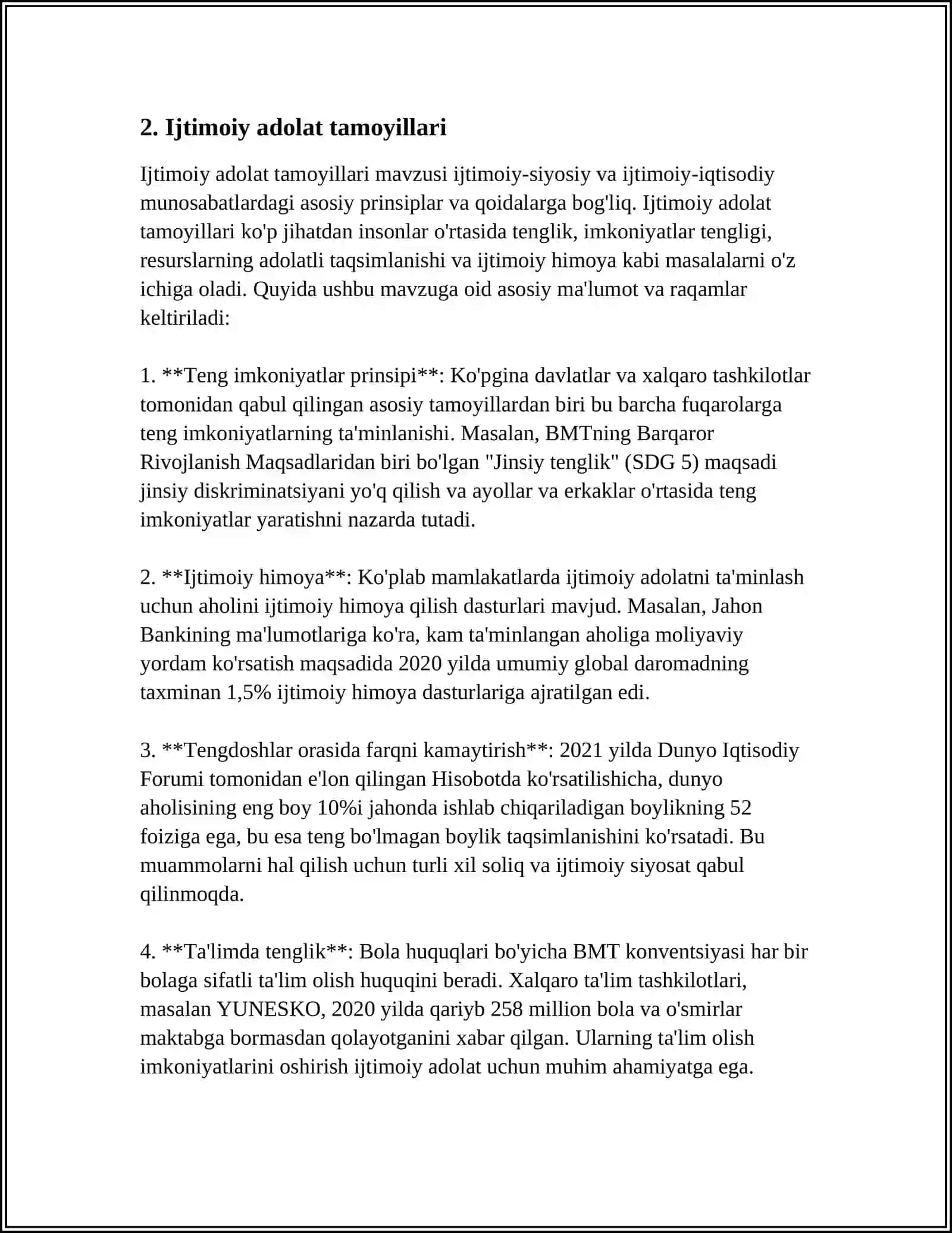 ETIK PIRENSIPLAR. IJTIMOIY ISH ETIKASI AMALIYOT ASOSI SIFATIDA 4