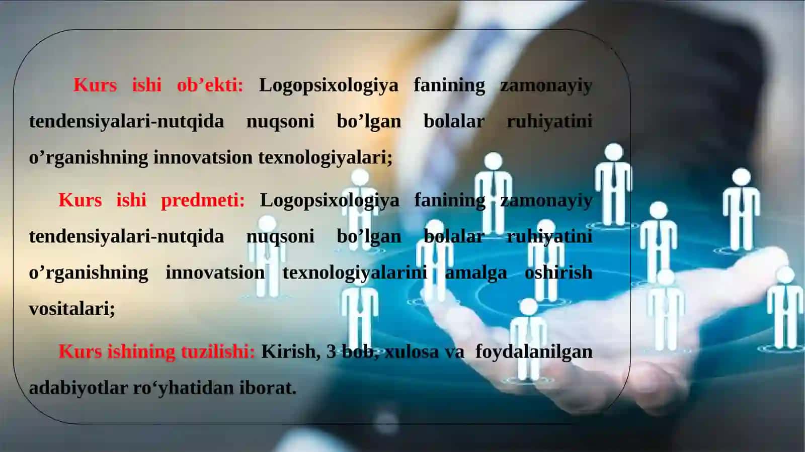 Logopsixologiya fanining zamonayiy tendensiyalari-nutqida nuqsoni bo’lgan bolalar ruhiyatini o’rganishning innovatsion texnologiyalari 4