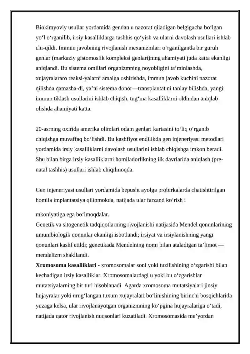 XROMOSOMA KASALLIKLARI XROMOSOMA SONI VA STRUKTURASINI O’ZGARISHLARI PRENATAL TASHXISLASH 4