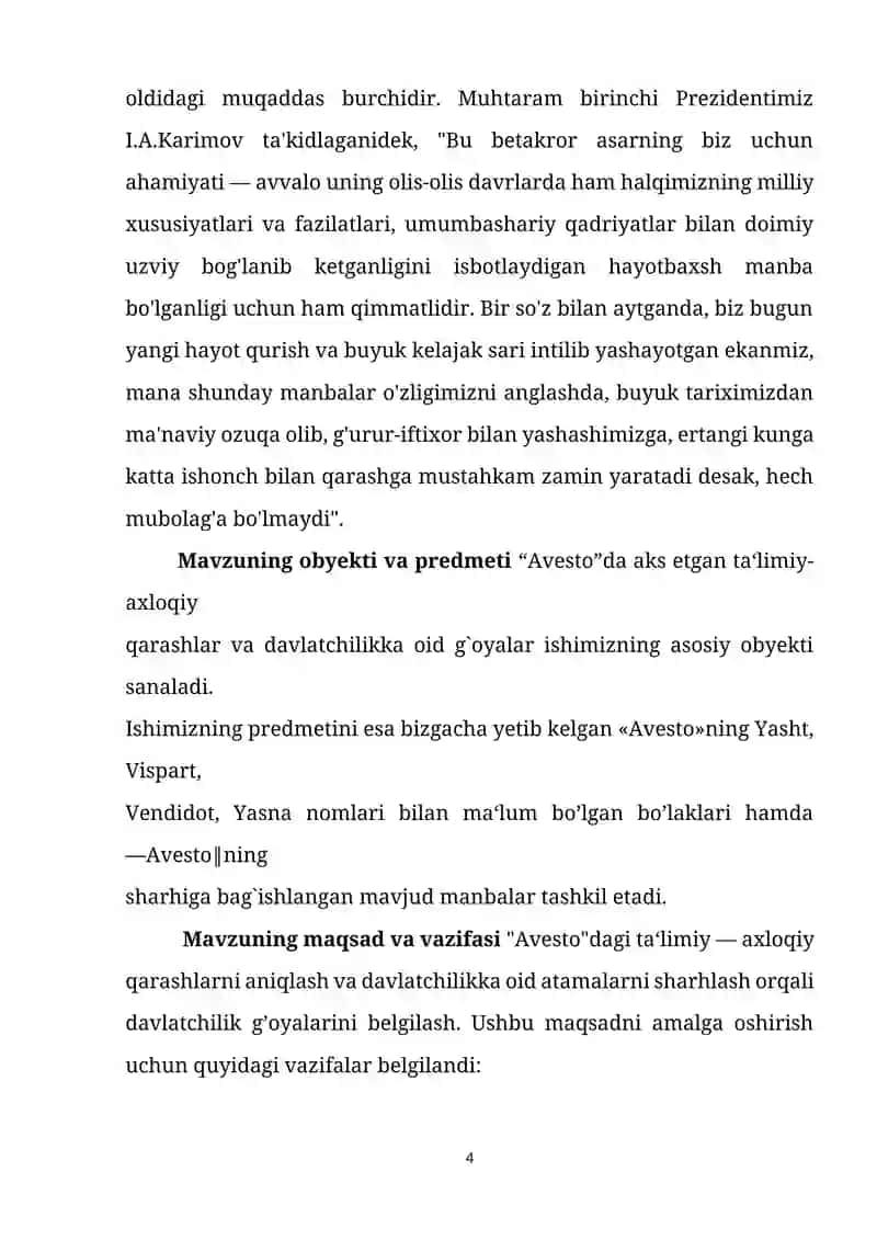 “AVESTO” DA HUQUQIY TARTIBOT MASALALARINING YORITILISHI” 4