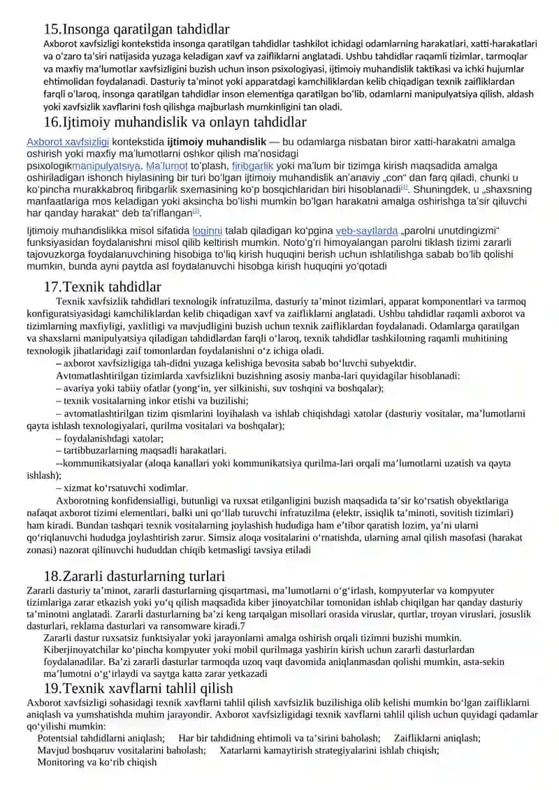 Axborot xavfsizligining asosiy tushunchalari 4