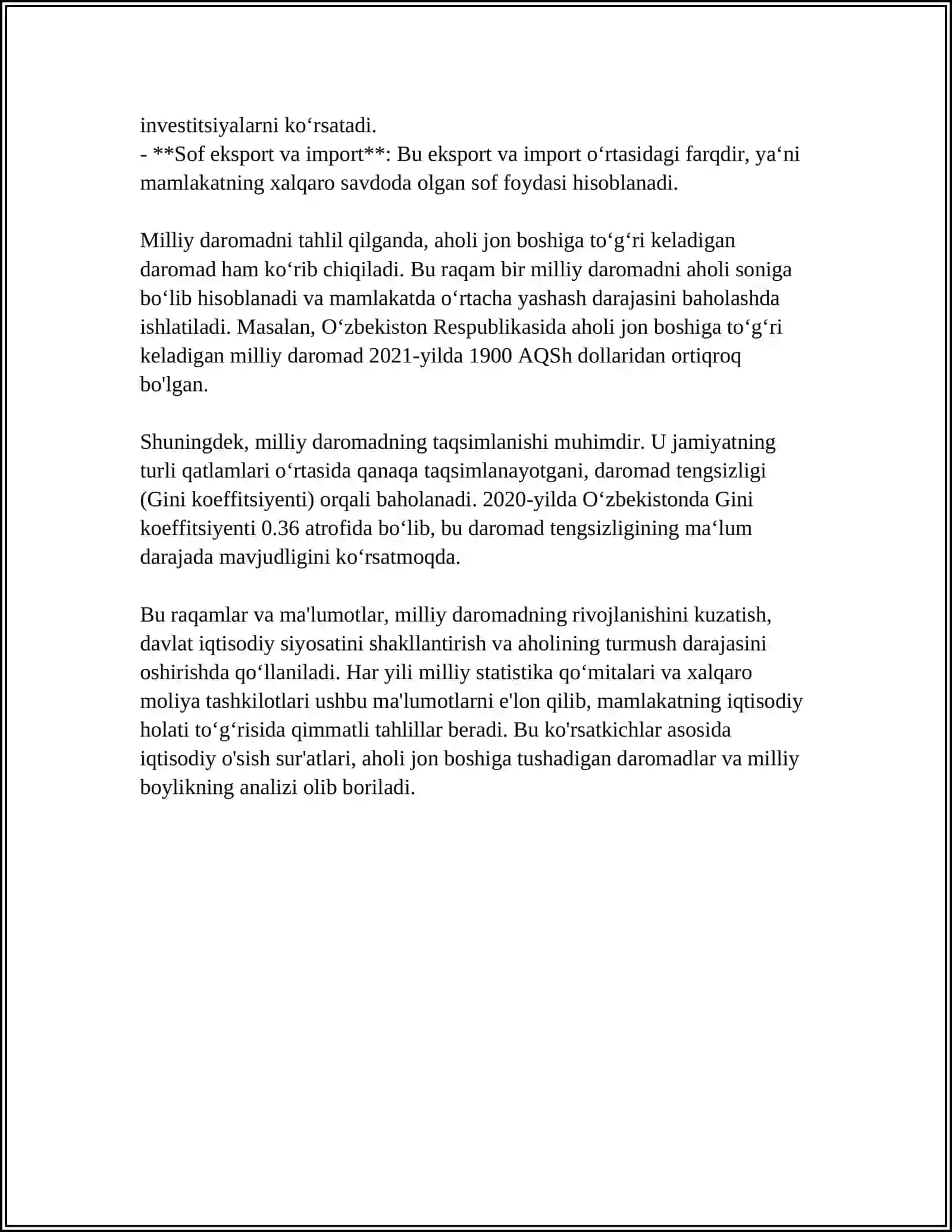 MILLIY IQTISODIYOT VA UNING MAKROIQTISODIY KO'RSATKICHLARI 4