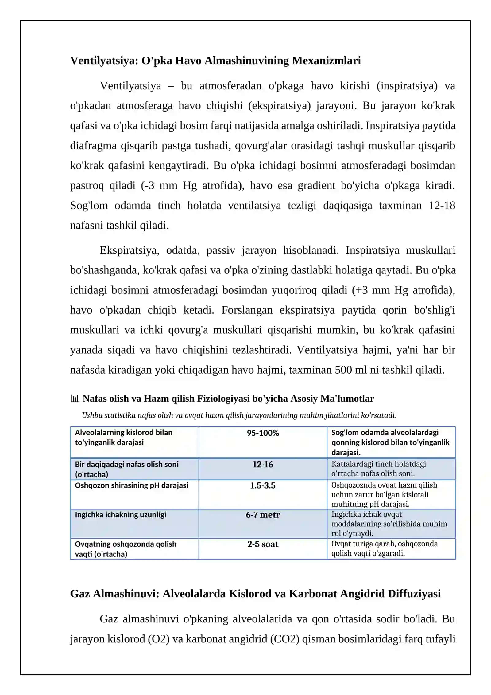 Nafas olish va hazm qilish fiziologiyasi 4