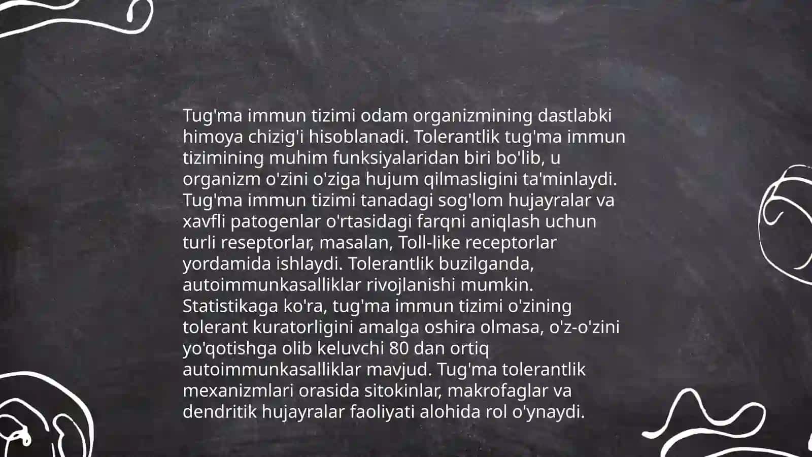 Immunologik tolerantlik. Tug'ma tolerantlik 4