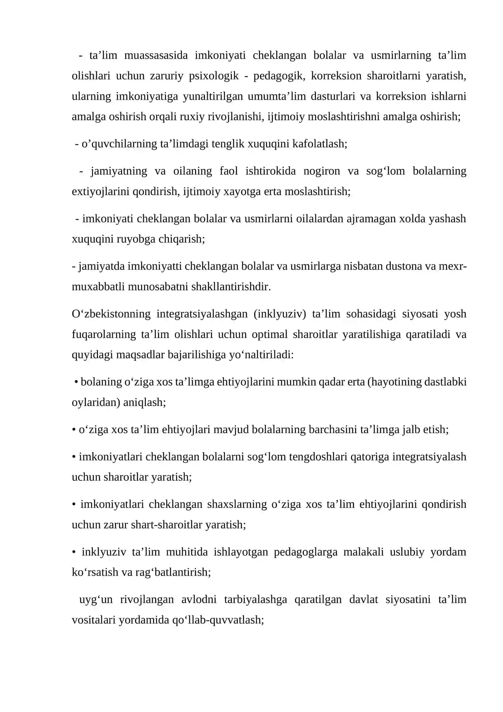 INKLYUZIV TA’LIMDA JALB ETILGAN BOLALAR INDIVIDUAL TA’LIM XARITASI 4