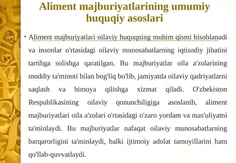 Aliment majburiyatlari 4
