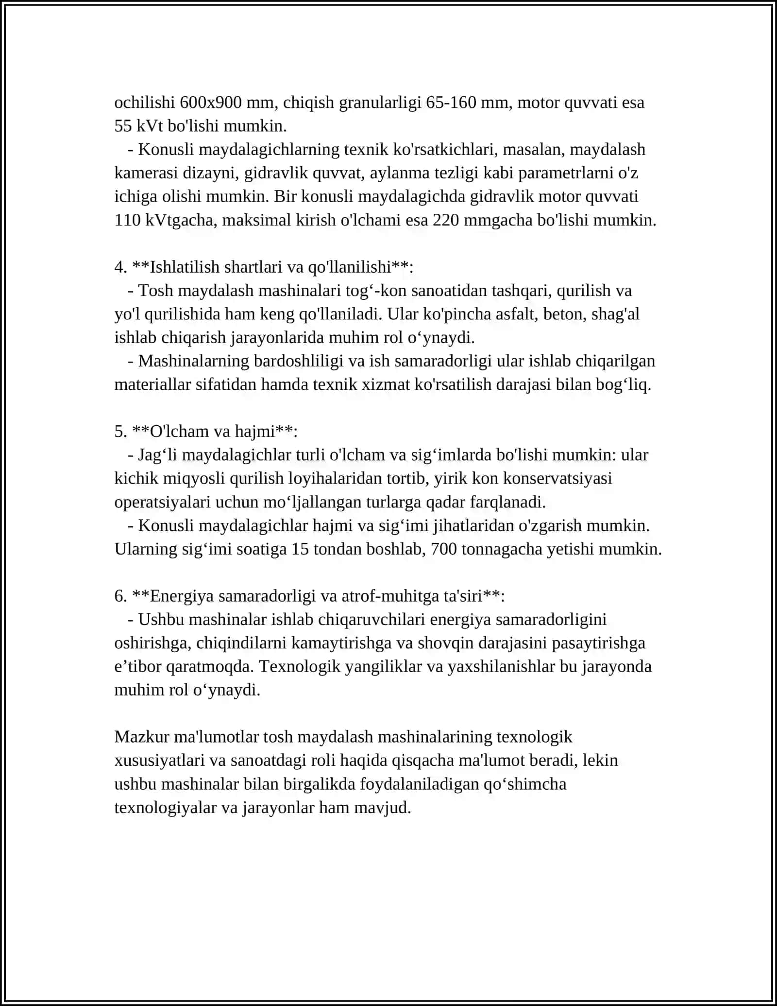 CHAQILGAN TOSH MATERIALLARINI TAYYORLASH MASHINALARI 4